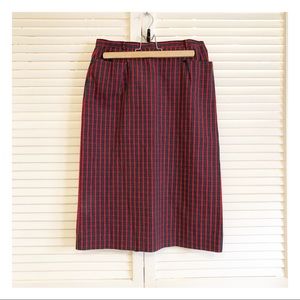 Vintage High Waisted Plaid Skirt